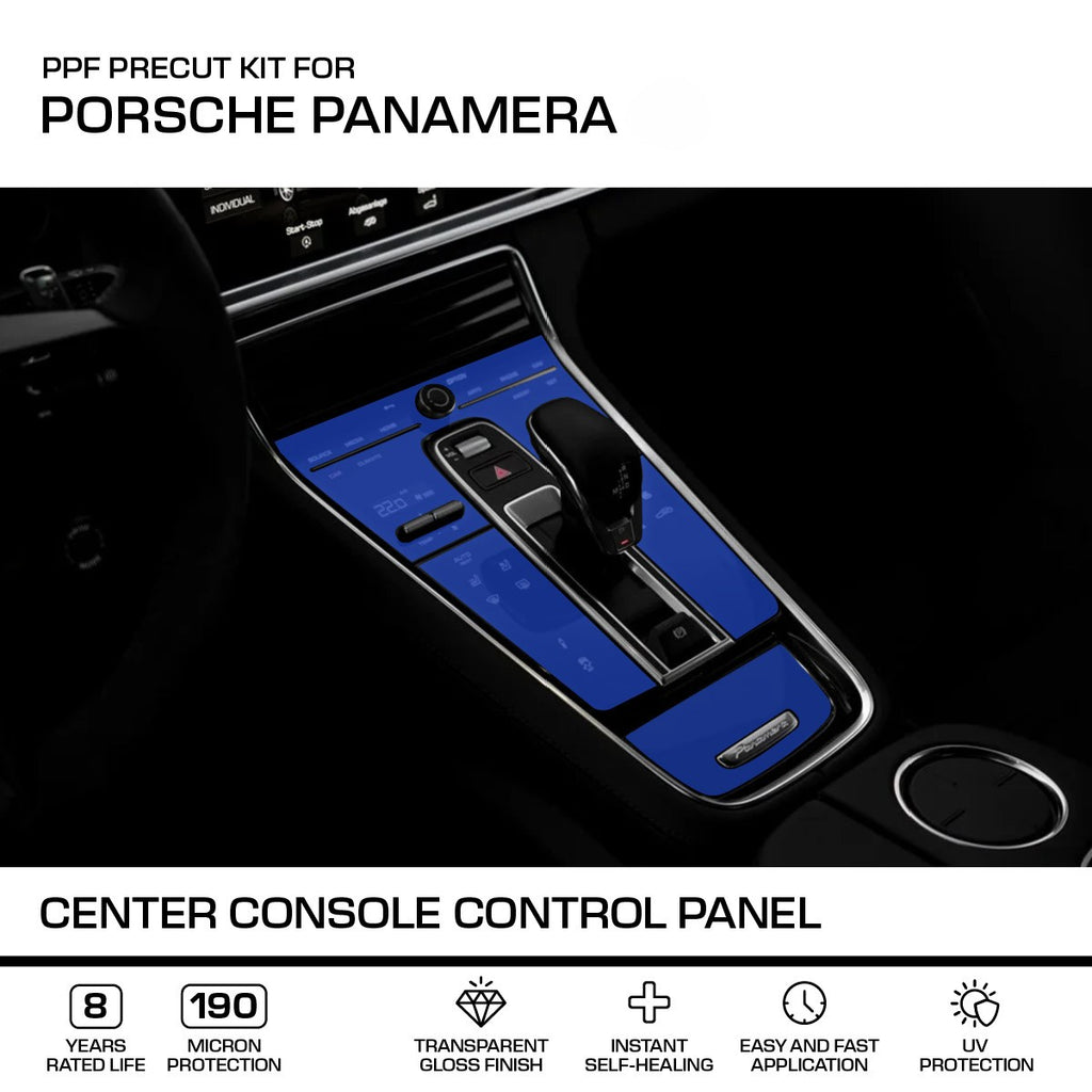 Porsche Panamera Center Console Panel PPF Paint Protection Film Precut