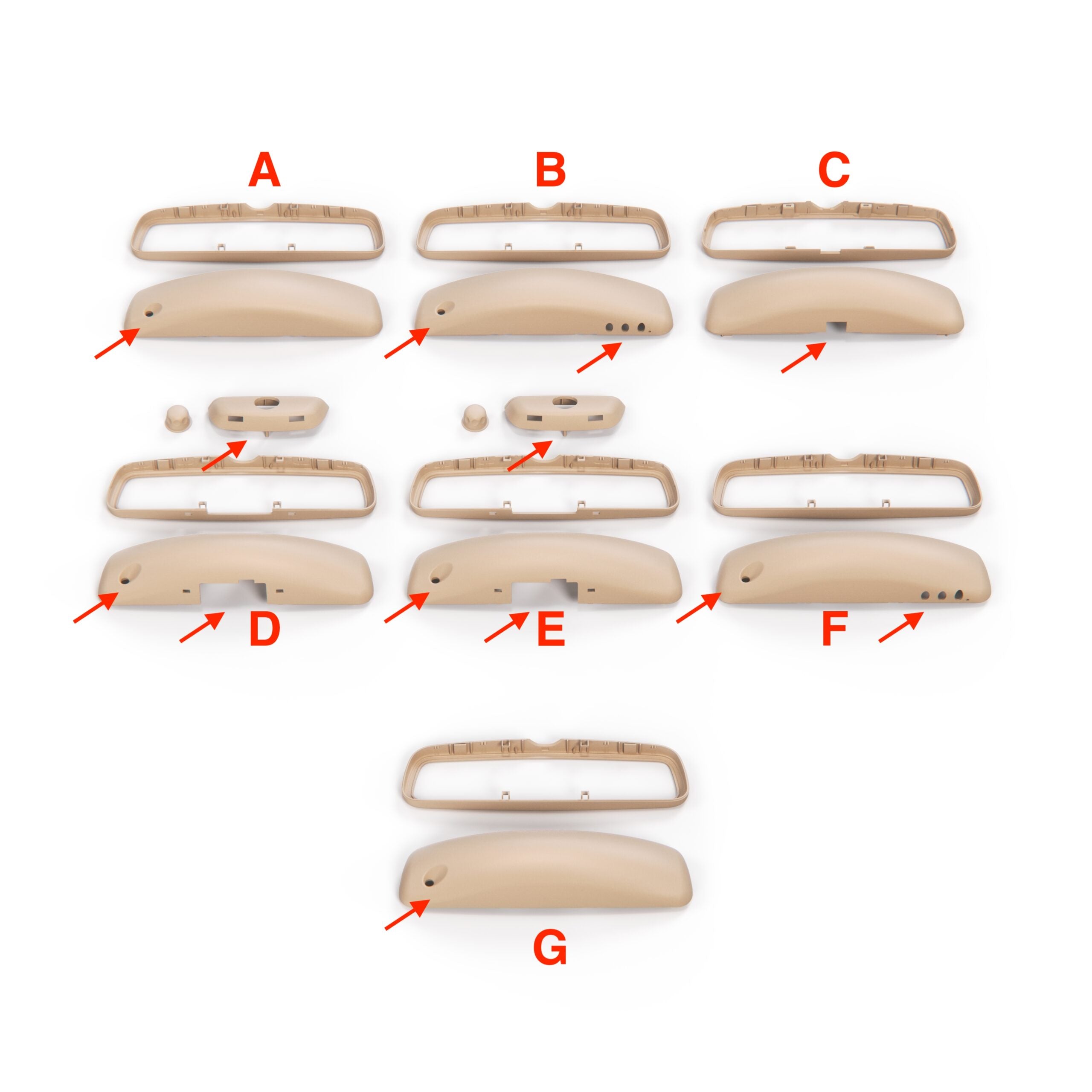 Mercedes-Benz R129 A124 Rear-view Mirror Cover Version (1298110635) — view 8