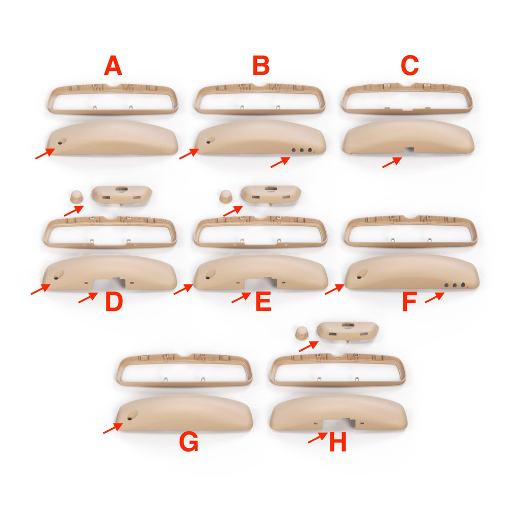 Mercedes-Benz R129 A124 Rear-view Mirror Cover – Complete (Frame & Shell) Version G — view 4