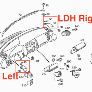 Mercedes-Benz R129 Dashboard Speaker Cover Panel Trim LHD / RHD / Left / Right / All Color / A1296800139 / A1296800239 / A1296800339 / A1296800439 — view 22