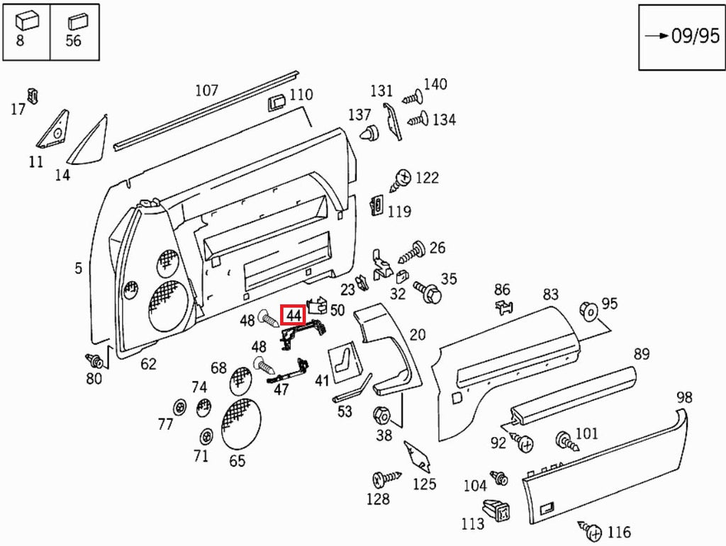 Mercedes-Benz R129 Door Seat Control Top Frame Bracket Left Or Right Black A1297270111 / A1297270211 — view 3