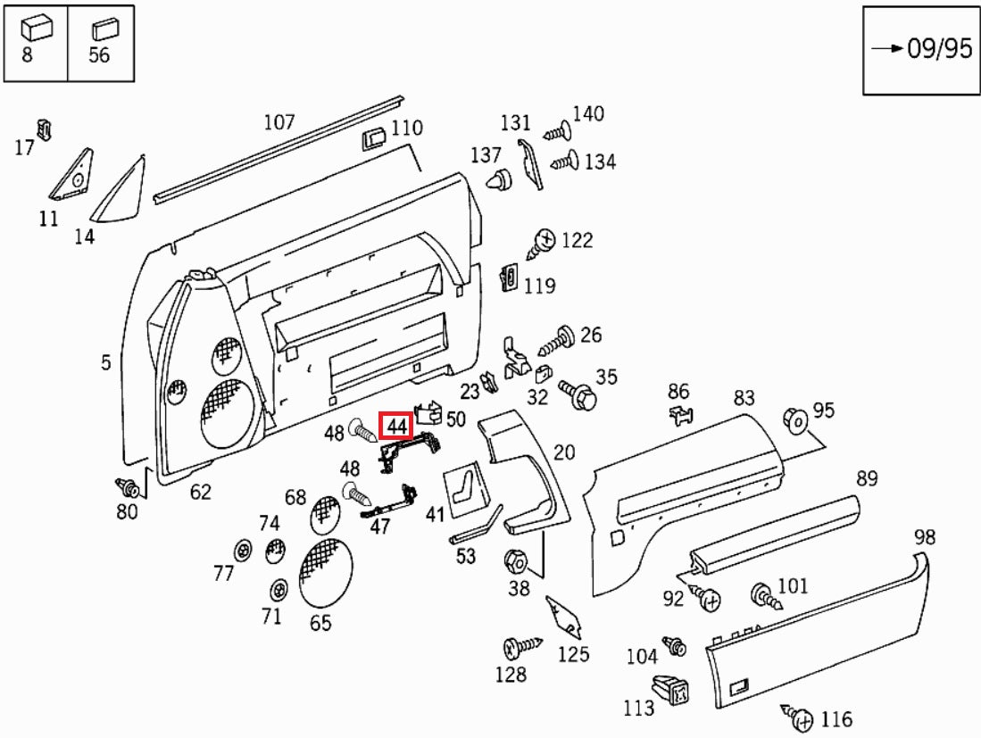 Mercedes-Benz R129 Door Seat Control Top Frame Bracket Left Or Right Black A1297270111 / A1297270211 — view 3