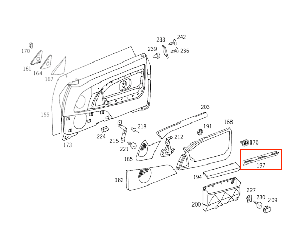 Mercedes-Benz R129 Facelift Hinge Flap Door Compartment Door Trim Right Or Left A1297270755 A1297270855 — view 4