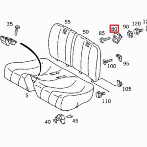 Mercedes-Benz R129 Rear Seat Cushion and Backrest Locking Mechanism (All Colours) — view 4