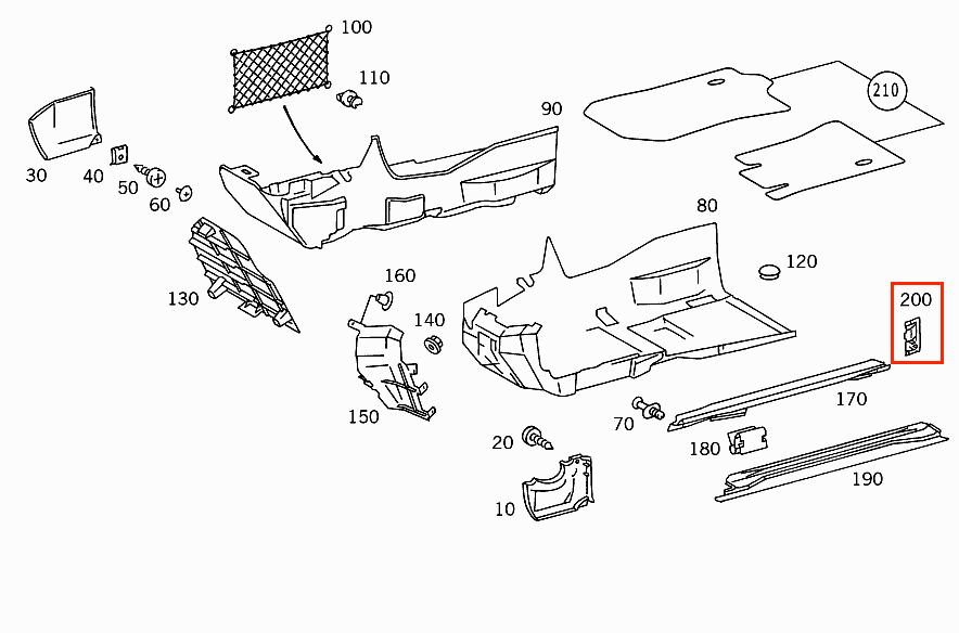 Mercedes-Benz R129 Seat Rail End Trims Left Or Right All Colours A1296860107 / A1296860207 — view 4