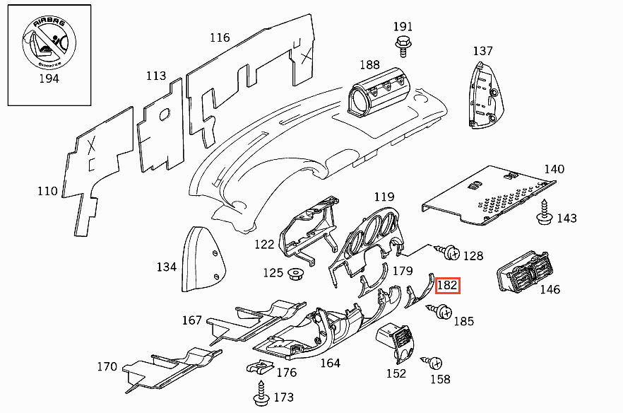 Mercedes-Benz R170 Under Steering Wheel Column Trim Cover (All Colours) A1706830326 — view 4