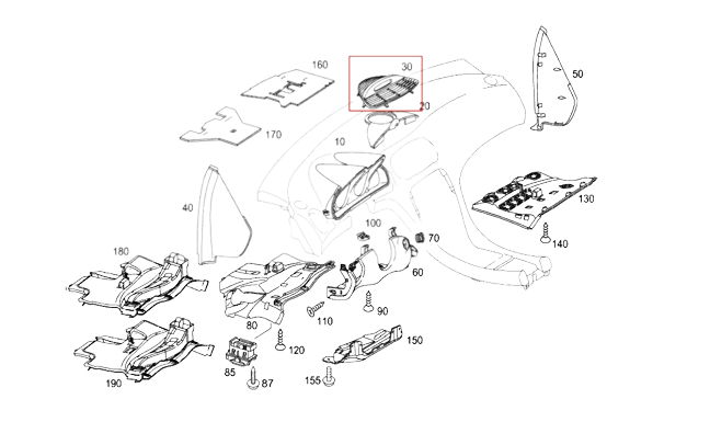 Mercedes-Benz R230 Instrument Panel Dash Center Cover (MERCEDES SL 03-05 A2306801139) — view 9