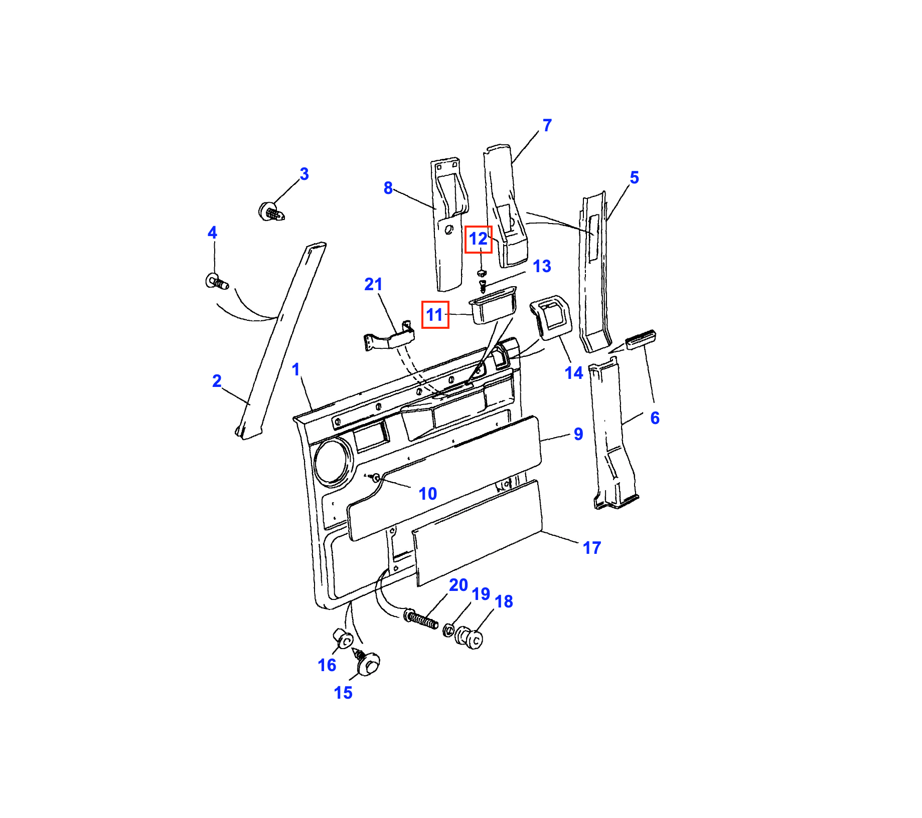 Range Rover Classic Door Inner Grab Handle & Screw Cover MXC1306 & MXC1309 — view 4