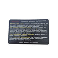Land Rover Range Rover Classic Gearbox Information Decal - Replacement