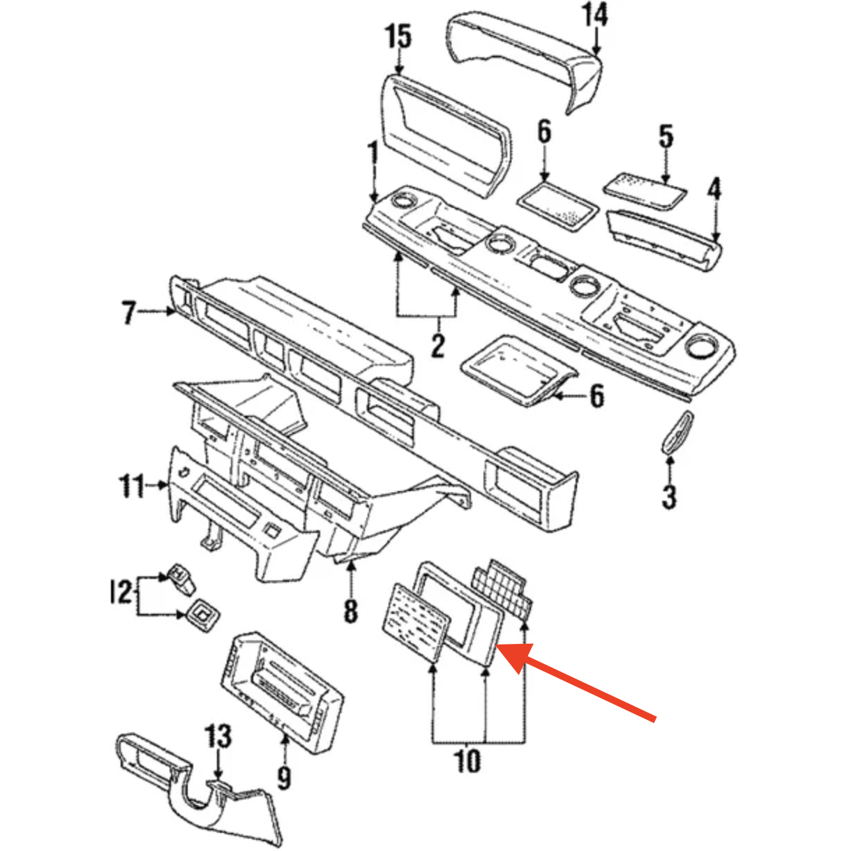 Interior Fusebox Cover – Range Rover Classic 1992–1994 (Black, BTR3486RUN) — view 3