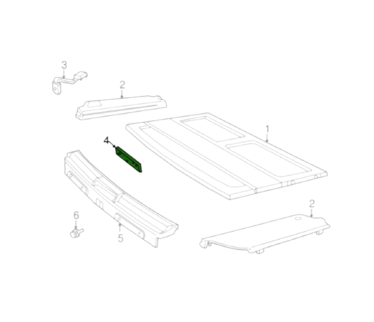 Land Rover Range Rover P38 Rear High Level Brake Light Tailgate Plastic Cover Trim Black BTR6880LNF — view 4
