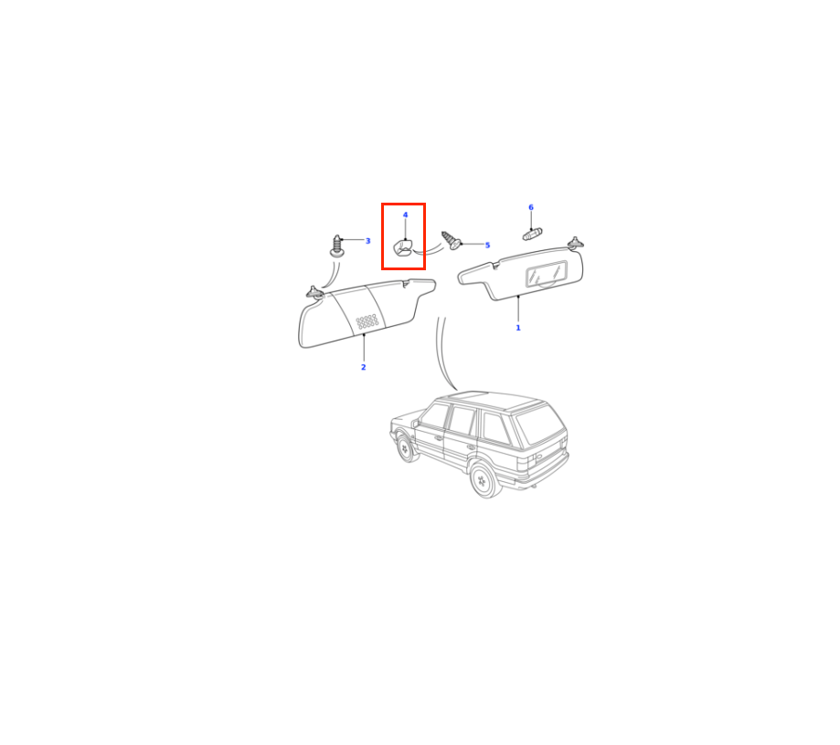 Range Rover P38 SunVisor Sun Visor Clip Retainer Fastener Left & Right BTR1880LUM — view 2