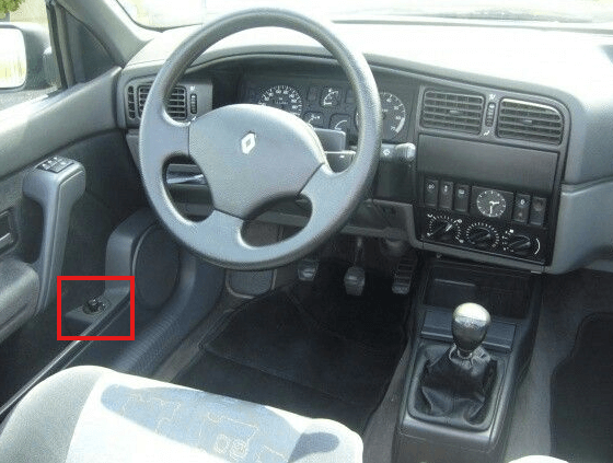 Renault 19 Rearview Side Mirror Switch LHD or RHD Black (7700783608D) — view 5