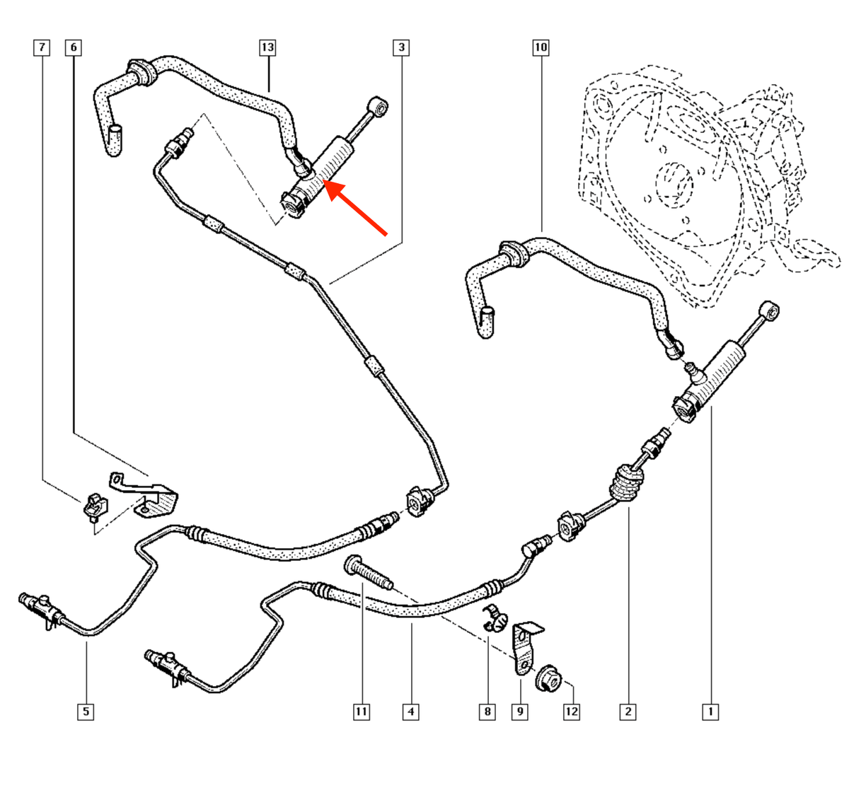 Renault Kangoo 4×4 Hydraulic Clutch Master Cylinder Bleed Connector (8200715799) — view 4