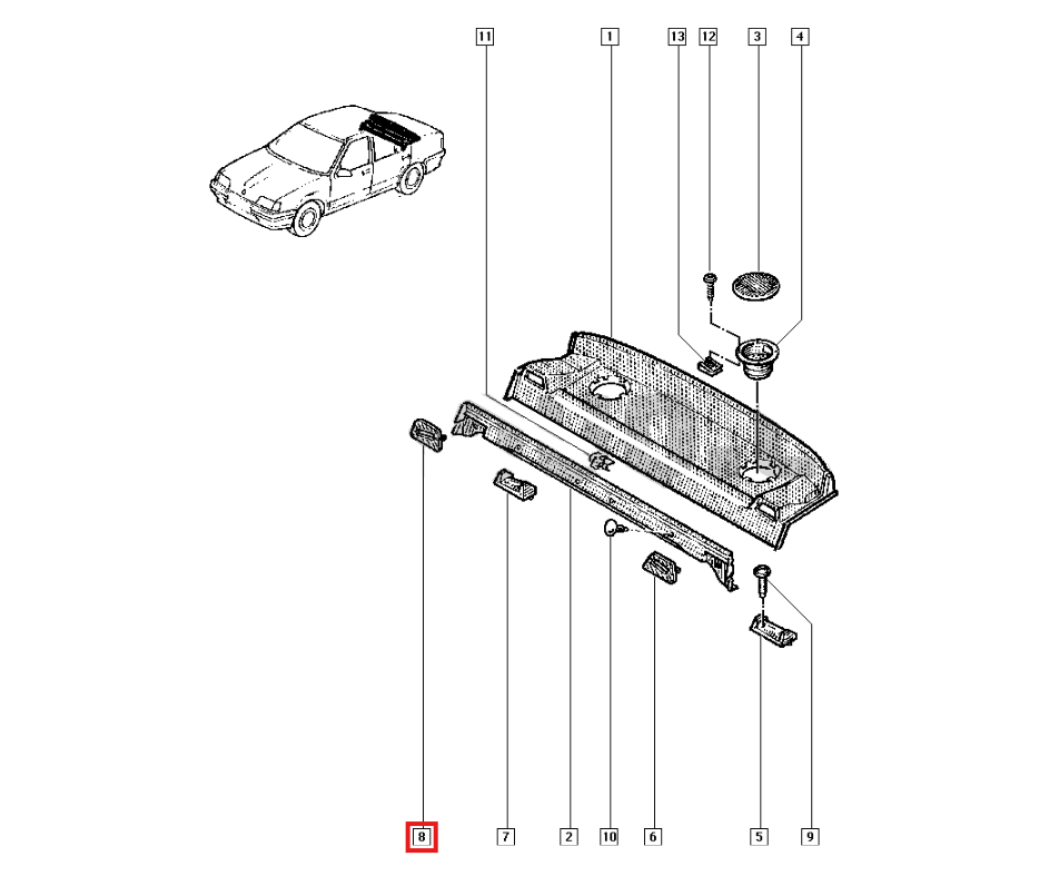 Renault R19 Rear Seat Belt Trim Left or Right (7700790648 / 7700790649) — view 6