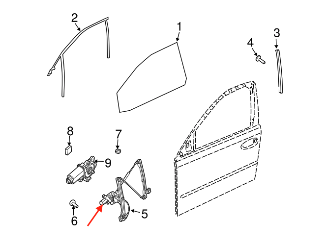 Saab 9-3 Window Regulator Slider Repair Kit Left or Right Black (12793728 / 12793729) — view 4