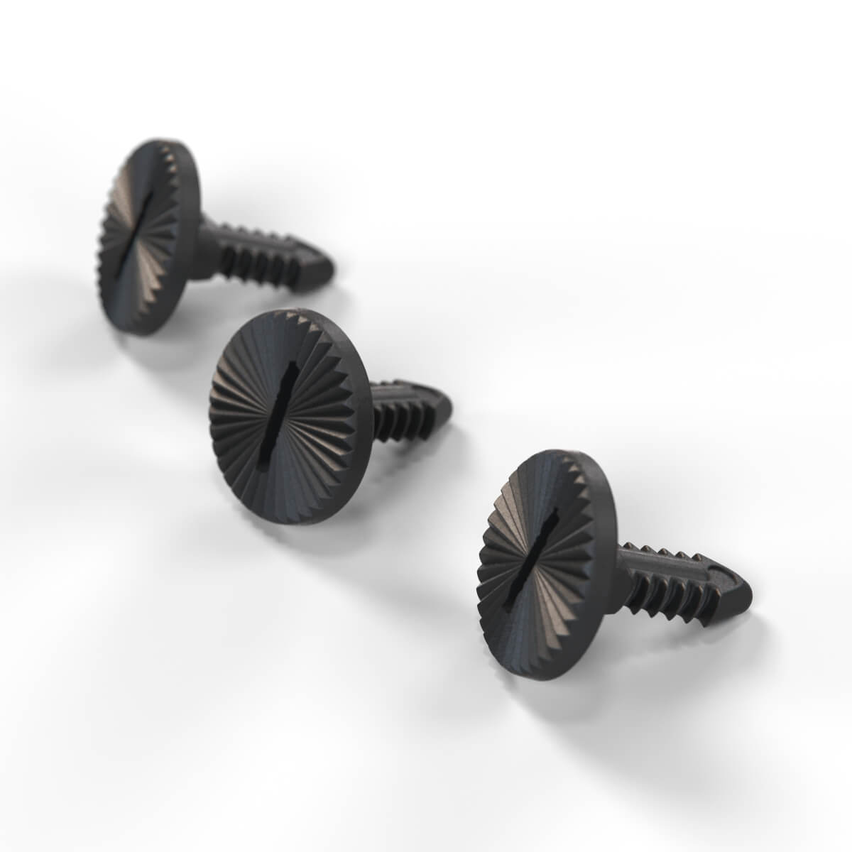 Saab 900 Steering Column Cover Screw Set Of 3 9423658 / 1077221 — Black