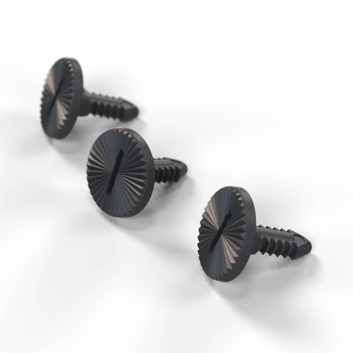 Saab 900 Steering Column Cover Screw Set Of 3 9423658 / 1077221 — Charcoal