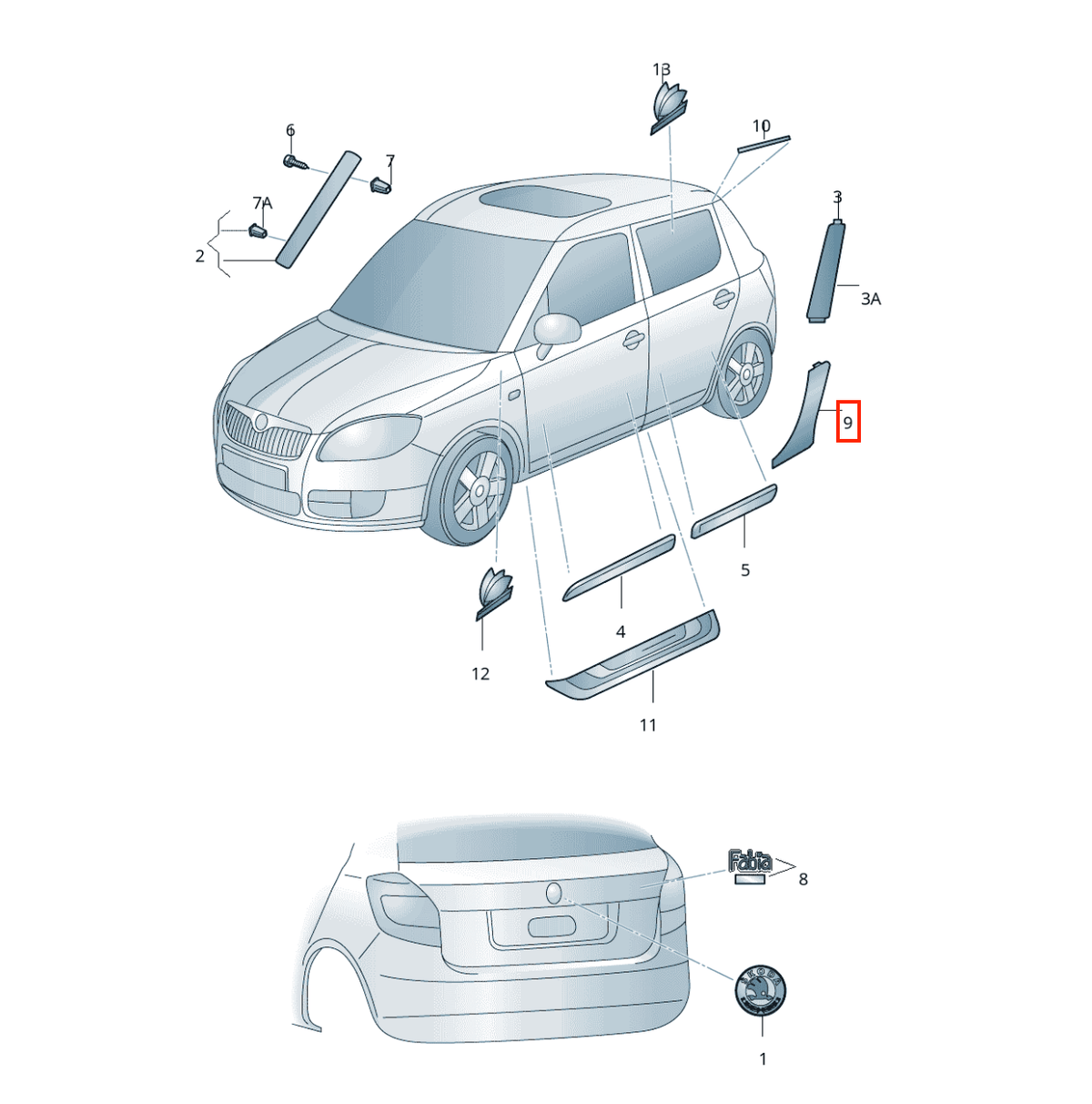 Skoda Fabia II Rear Fender PPF Protective Film – Set of 2 Left and Right — view 4