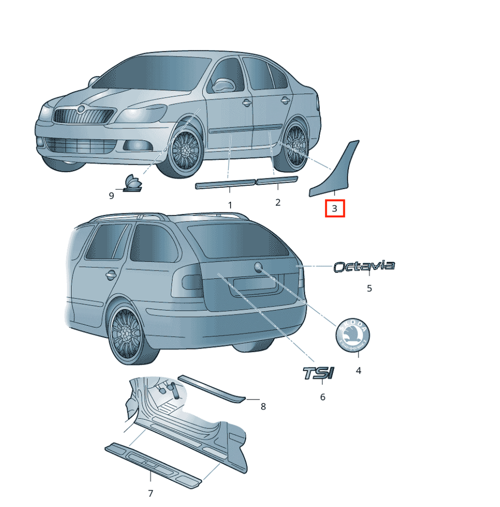 Skoda Octavia II Rear Fender PPF Protective Film – Set of 2 Left and Right — view 4