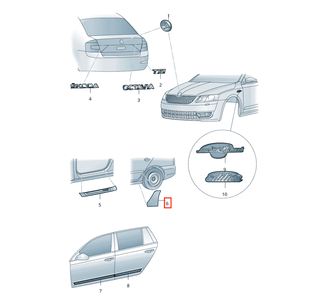 Skoda Octavia III Rear Fender PPF Protective Film Set of 2 Left and Right — view 4