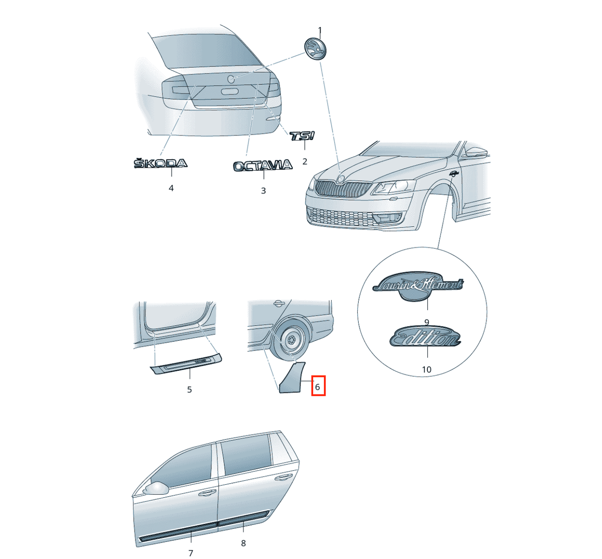 Skoda Octavia III Rear Fender PPF Protective Film Set of 2 Left and Right — view 4