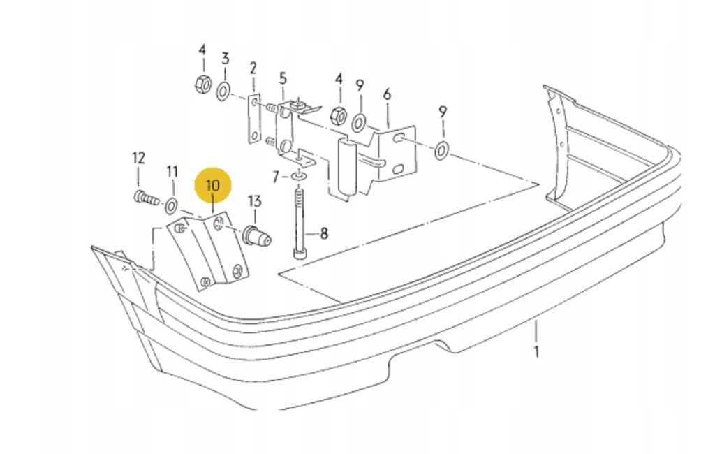 Audi convertible coupe holder rear bumper type 89 S2 ( Left 895809555 Right 895809556) — view 4
