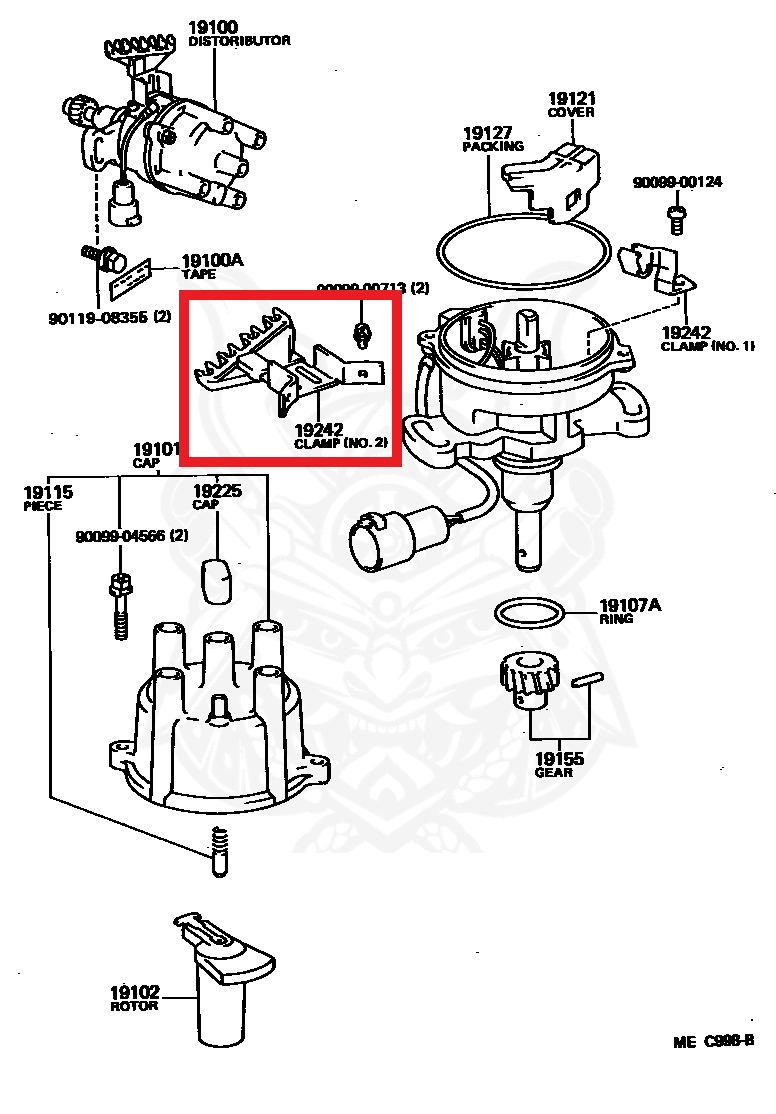 Toyota AE86 Ignition Leads Bracket 4A-GE Black 19242-16040 — view 3