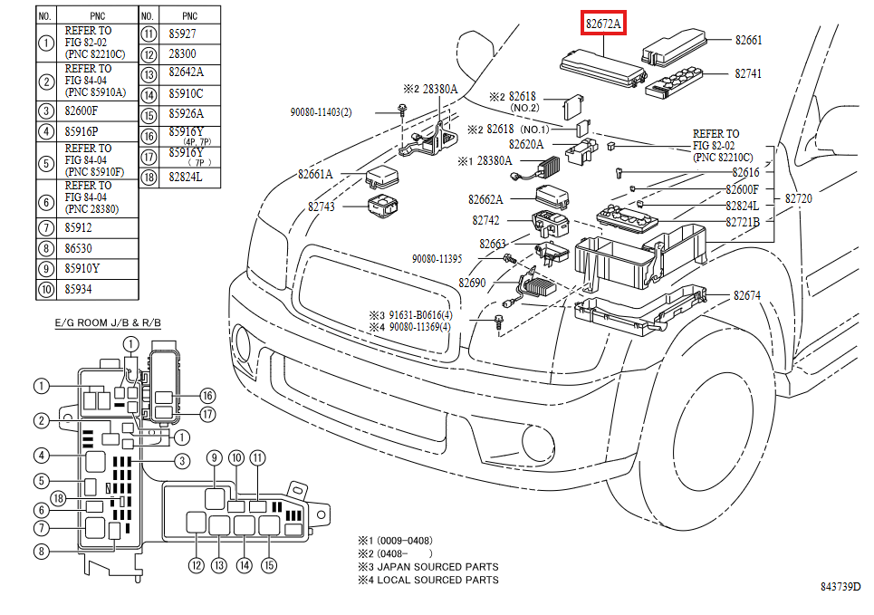 Toyota Sequoia Engine Fuse Box Black (826720C020) — view 5