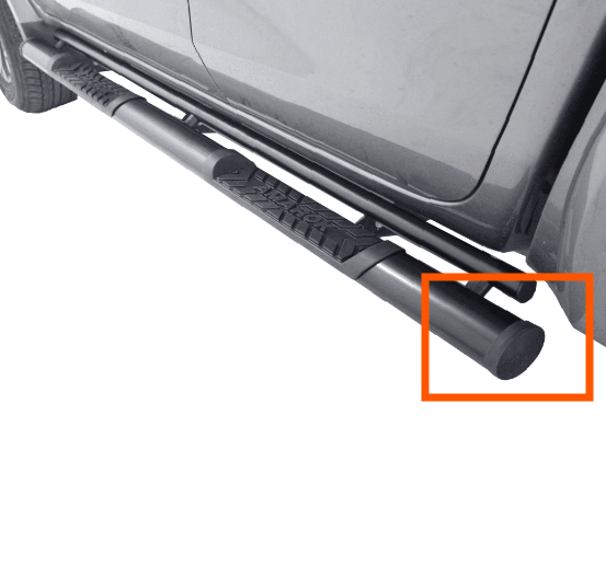 Volkswagen Amarok Rounded Side Steps End Cap Black — view 4
