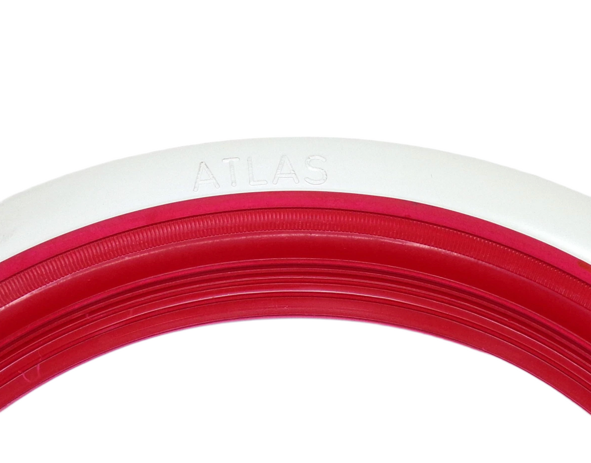 Volkswagen Beetle / Bus / Karmann Ghia 14″ White and Red Tyre Trim Rings Set of 4 — view 2