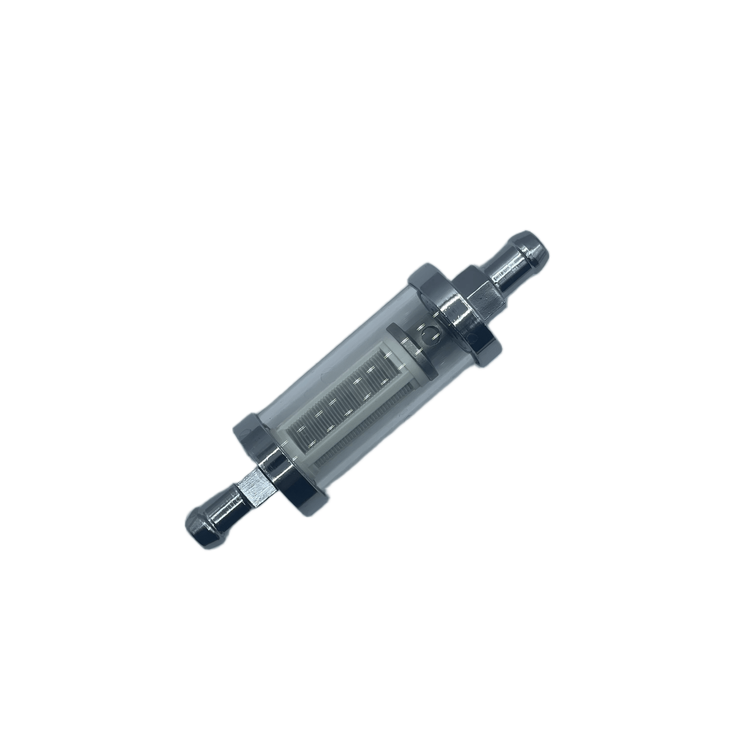 BMW Volkswagen Opel Chrome Plated Glass Fuel Filter with 9.4mm Ends (AC133001) — view 2