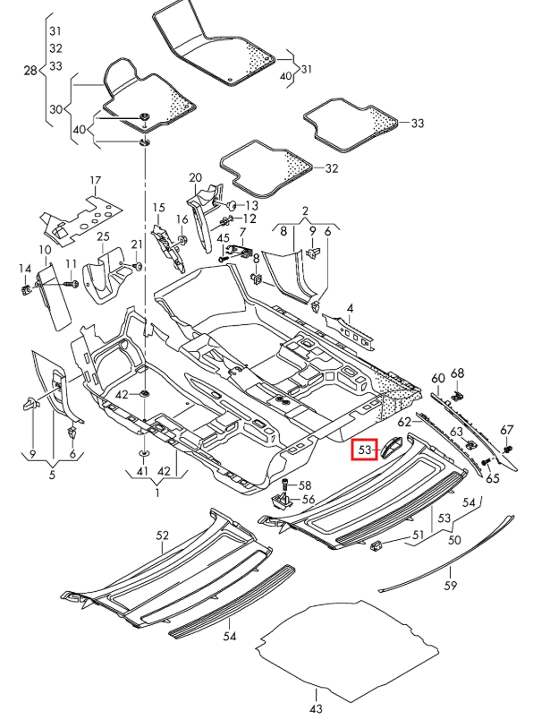 Volkswagen Cc Seat Belt Guide Trim Black Left or Right (3C8857849 / 3C8857850) — view 4