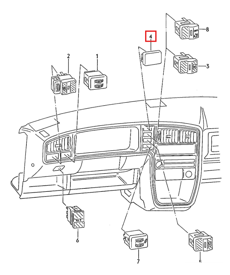 Volkswagen Corrado Passat B3 T4 Polo 86c 2f Golf Rabbit Mk1 Convertible Dummy Cover Dash — view 5