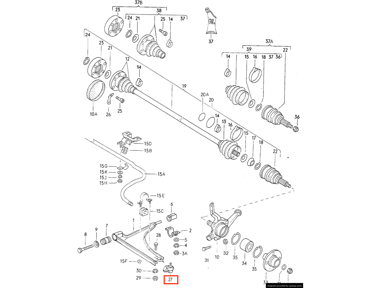 Volkswagen Golf I / Scirocco Front Ball Joint Set of 2 Left and Right (171407365F) — view 3
