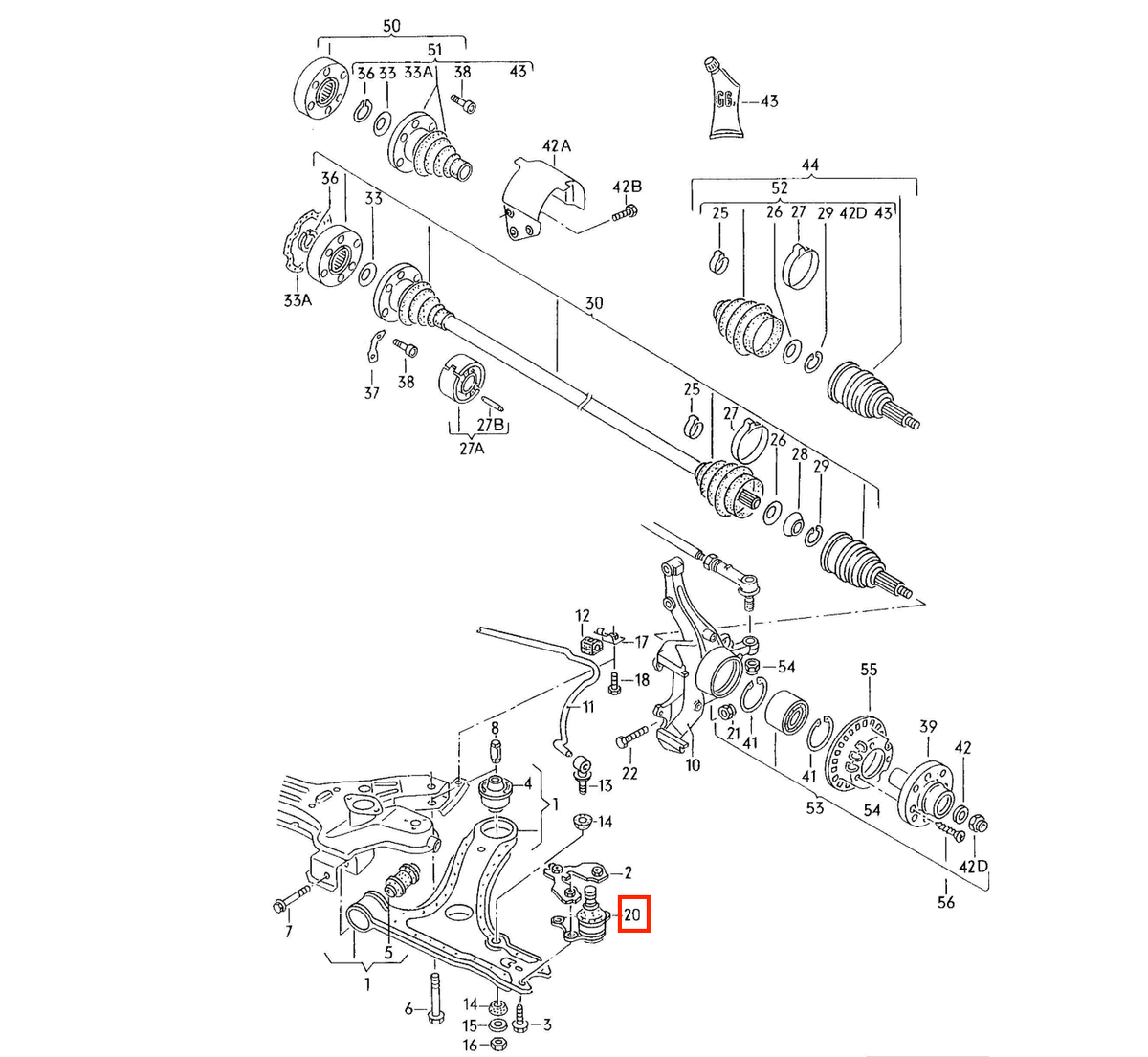 Volkswagen Golf II / Jetta II Front Ball Joint Set of 2 Left and Right (191407365) — view 2