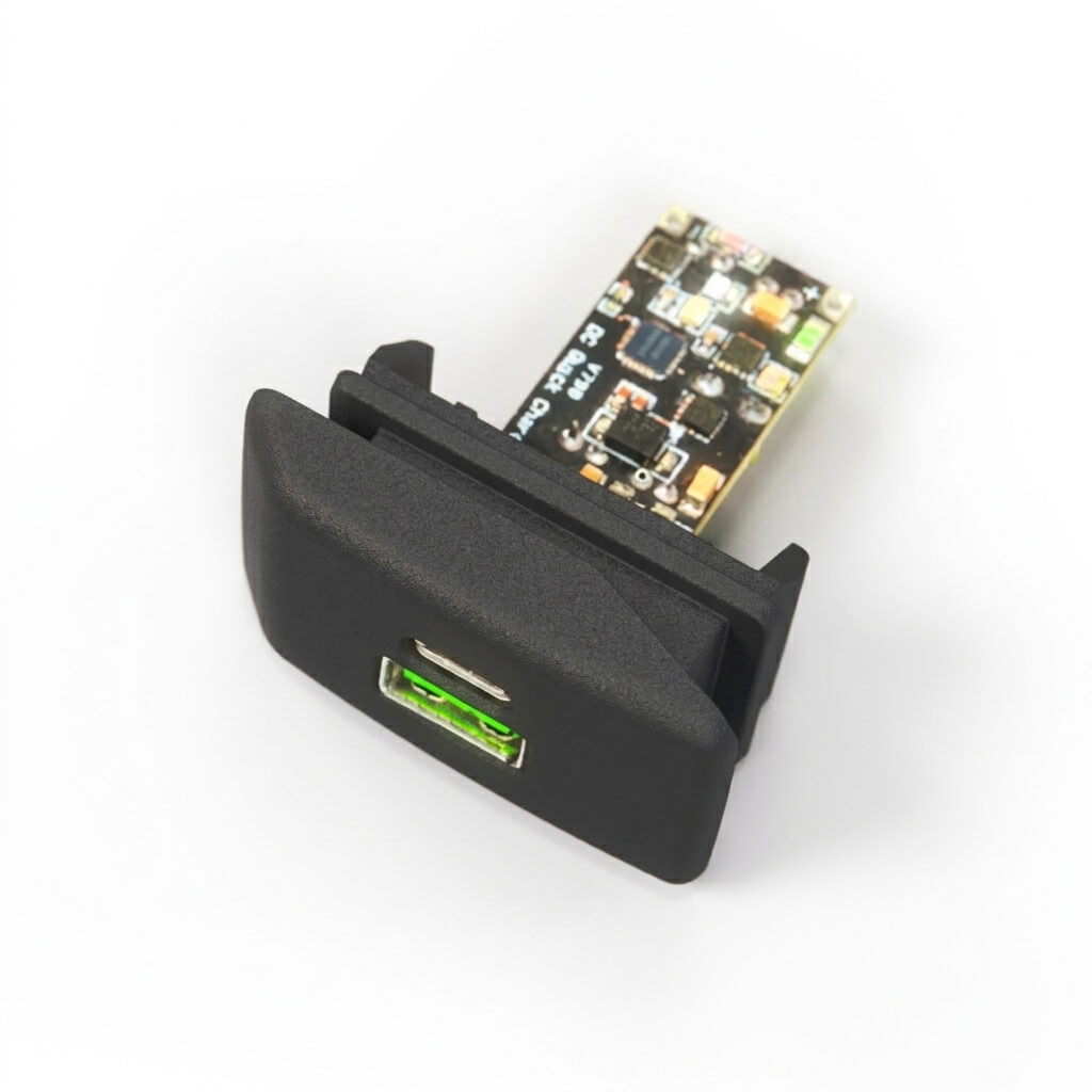 Volkswagen Golf / Jetta Mk2 Centre Console Button Blank with USB Charger Black (191957087) — view 3