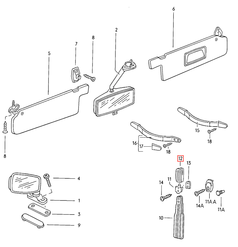 Volkswagen Golf Jetta Type 1 2 3 4 Audi 50 Coat Hook Set of 2 Black (113857637B) — view 4