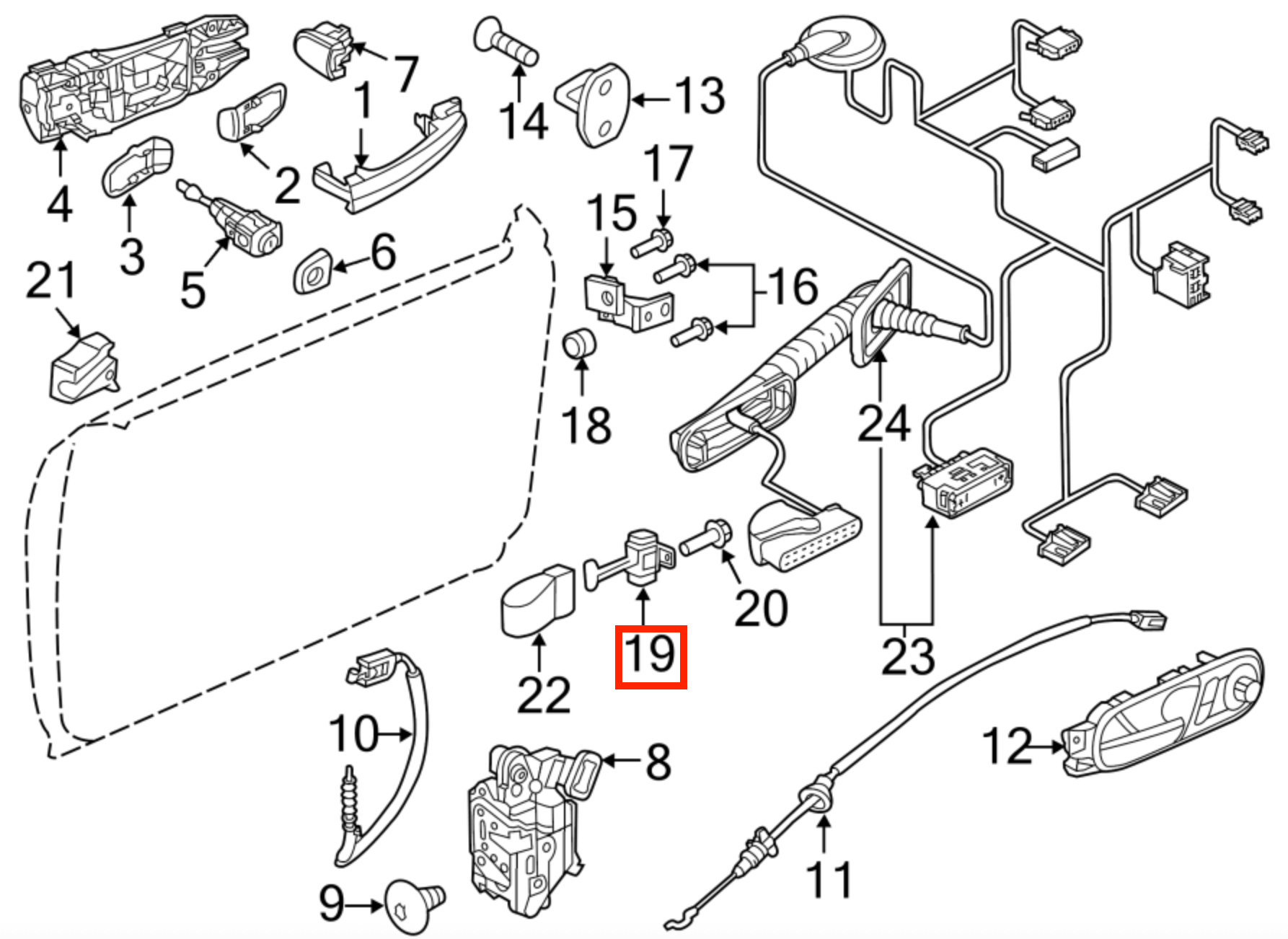 Volkswagen Beetle Front Door Stop Check Strap (5C5837249E) — view 3