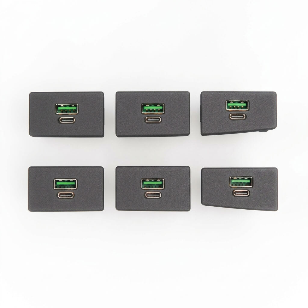 Volkswagen Passat B5 Centre Console Button Blank with USB Charger 6 Versions Black (3B0858069K) — view 2