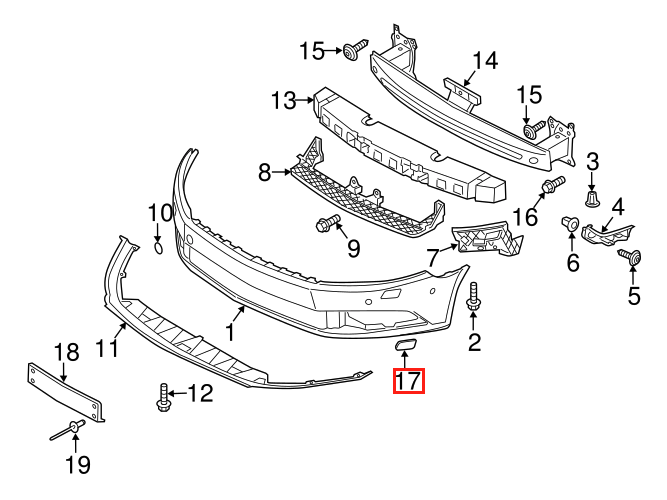 Volkswagen Passat CC Headlamp Washer Cover Left or Right Primed (3C8955109A / 3C8955110A) — view 4