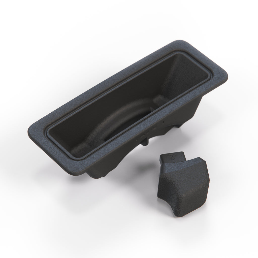 Volkswagen Passat Santana Audi 100 5000 Rear Seat Folding Mechanism Knob & Surround Trim Black (435885661 & 331885691) — view 3