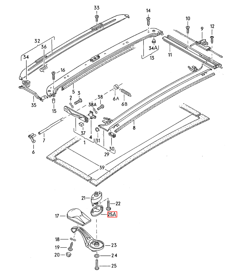 Volkswagen Passat Santana Beetle Bus Type 3 Sunroof Handle Escutcheon Black or White (313877465) — view 4