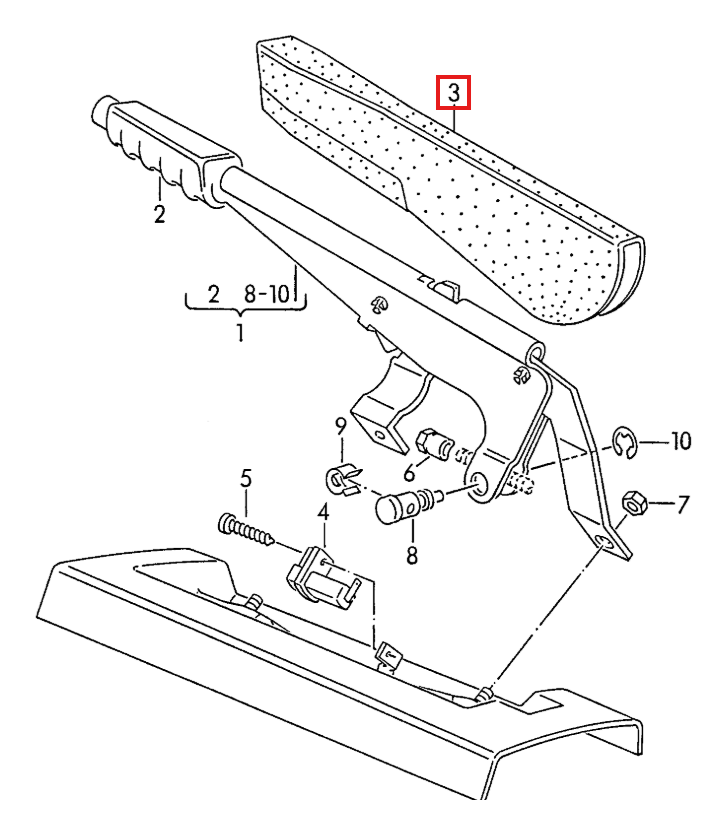 Volkswagen Polo 86c 2f Hand Brake Lever Cover Black (867711463) — view 5
