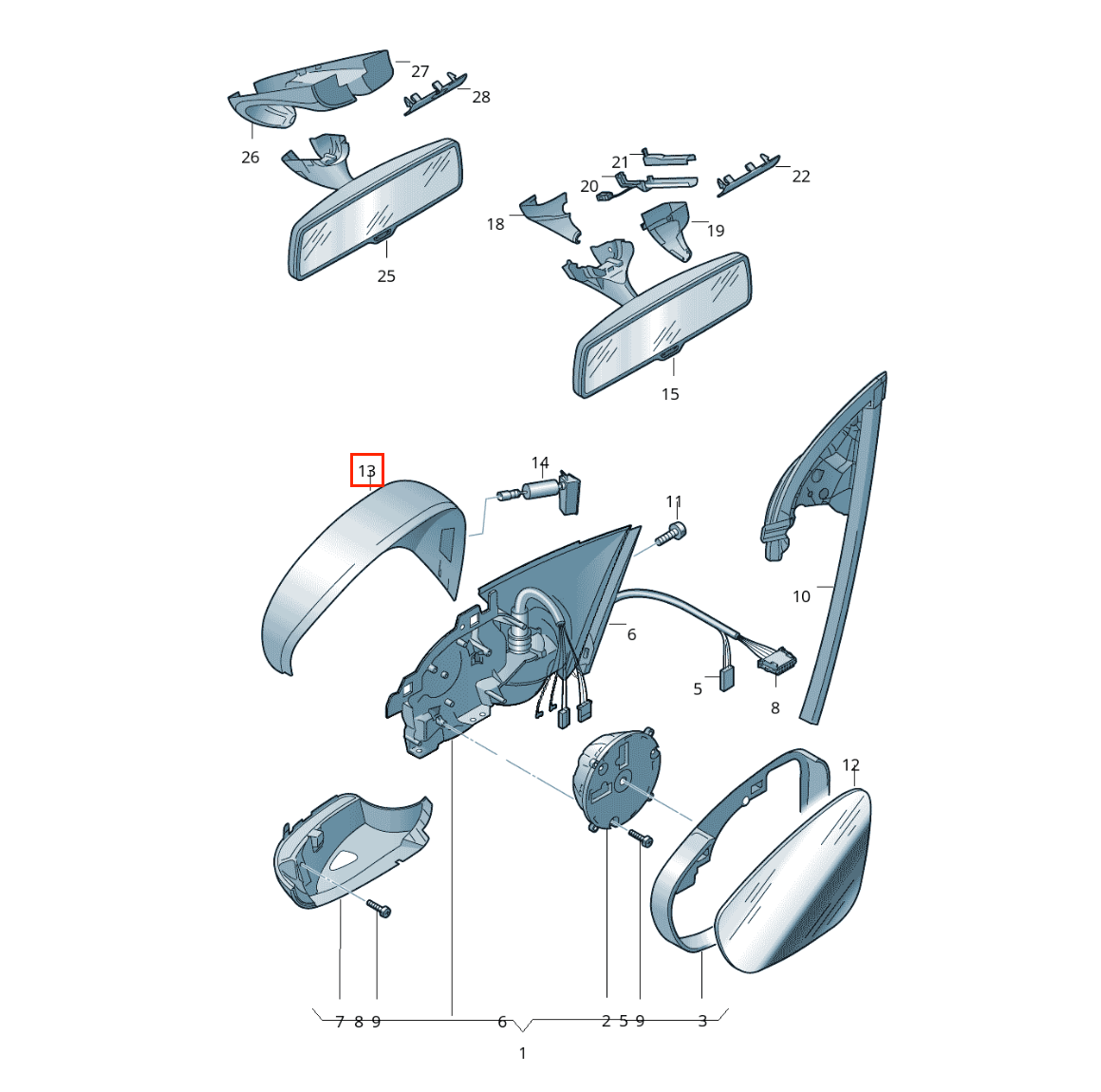 Volkswagen Scirocco Beetle Passat Cc Mirror Cover Set of 2 Left or Right — view 4