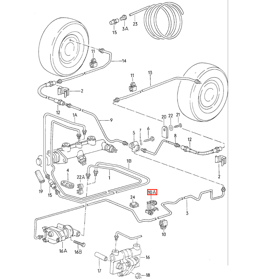 Volkswagen Transporter T3 Clip Brake Line Pipe Holder Black (251611767B) — view 4