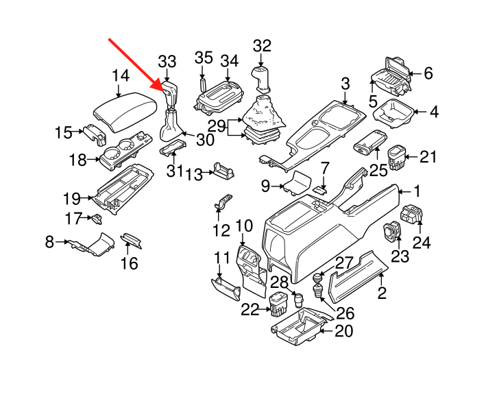 Volvo 850 S70 Gear Selector Shifter Shift Knob Button Repair Kit Black (9181356) — view 4