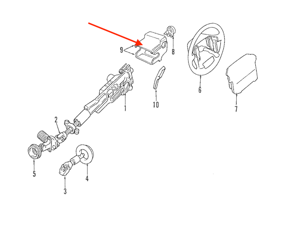 Volvo 850 Steering Column Cover Top Section Black (3546763) — view 4