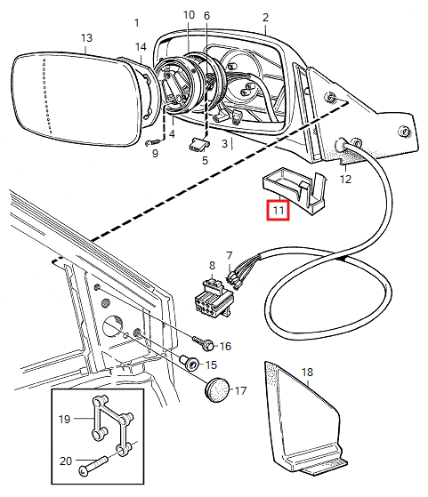 Volvo 940 Rear View Mirror Cap Cover Set of 2 39163 Left or Right (3534296 / 3534298) — view 5