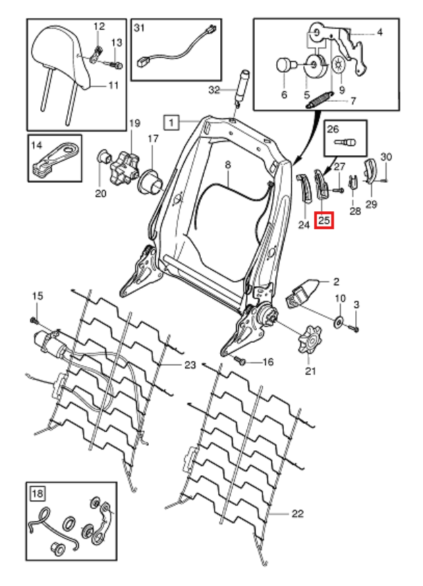 Volvo C30 Seat Back Recliner Adjustment Handle All Colours (08639953) — view 4
